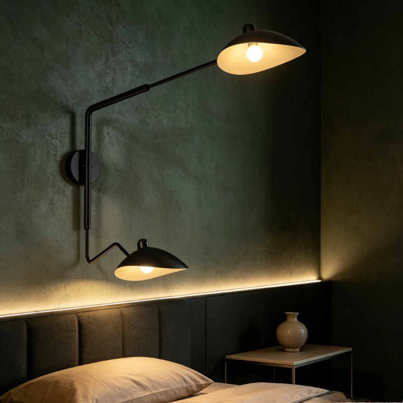 Home Bathroom Lighting Design - Современные черные настенные светодиодные светильники с