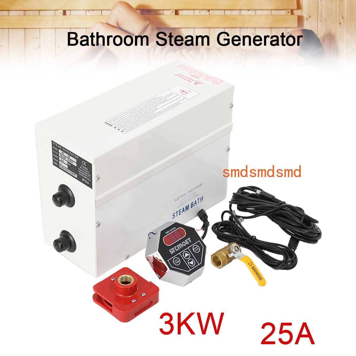 Home Bathroom With Sauna - Парогенератор 3 кВт, домашняя паровая машина,