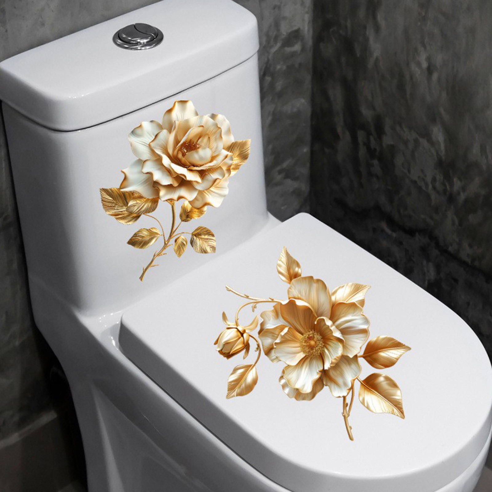 Home Of The Year Bathroom - 2 шт. цветочные наклейки для туалета,
