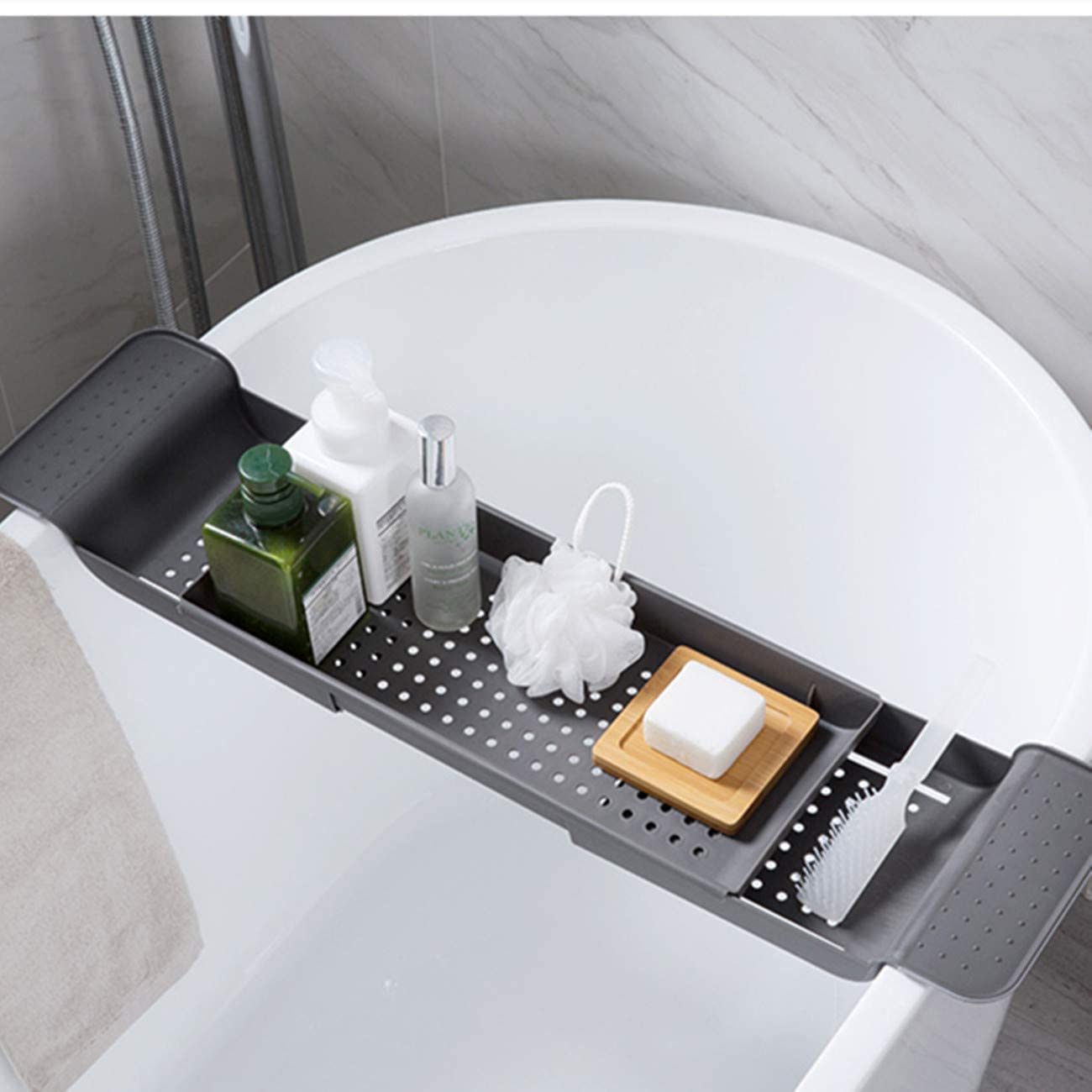 Bath Caddy Tray - Раздвижная прочная пластиковая полка-подставка для ванны