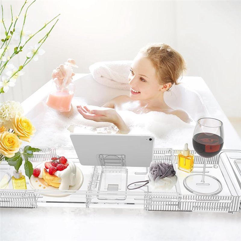 AEE2-Раздвижной акриловый подн – обзор и цена Bath Caddy Tray