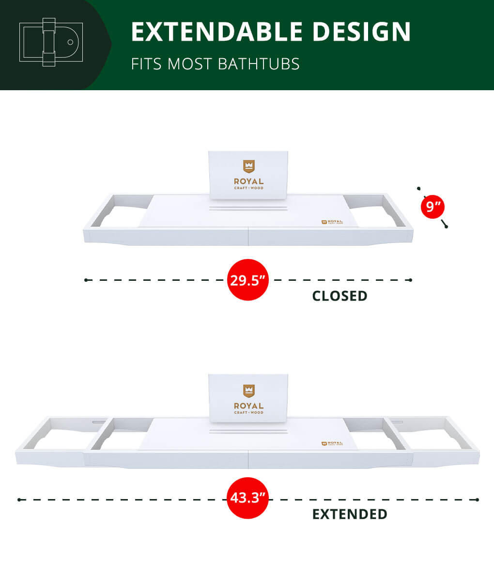 Роскошный расширяемый бамбуков – обзор и цена Bath Caddy Tray